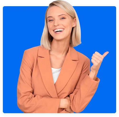 Empower your Sales, Marketing with Technology Transformation 4 Girl Blue background